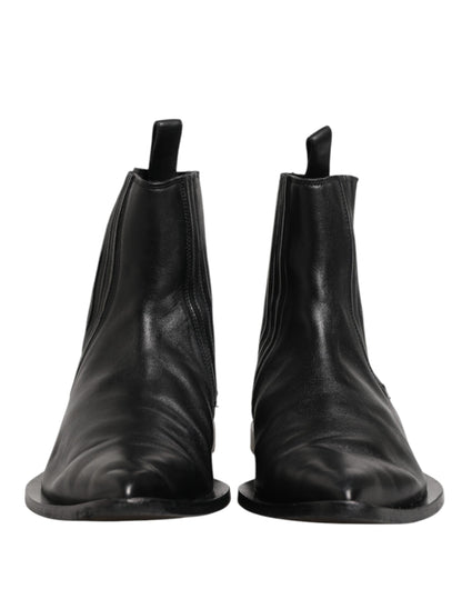 Dolce & Gabbana Black Chelsea Men Short Ankle Boots Shoes