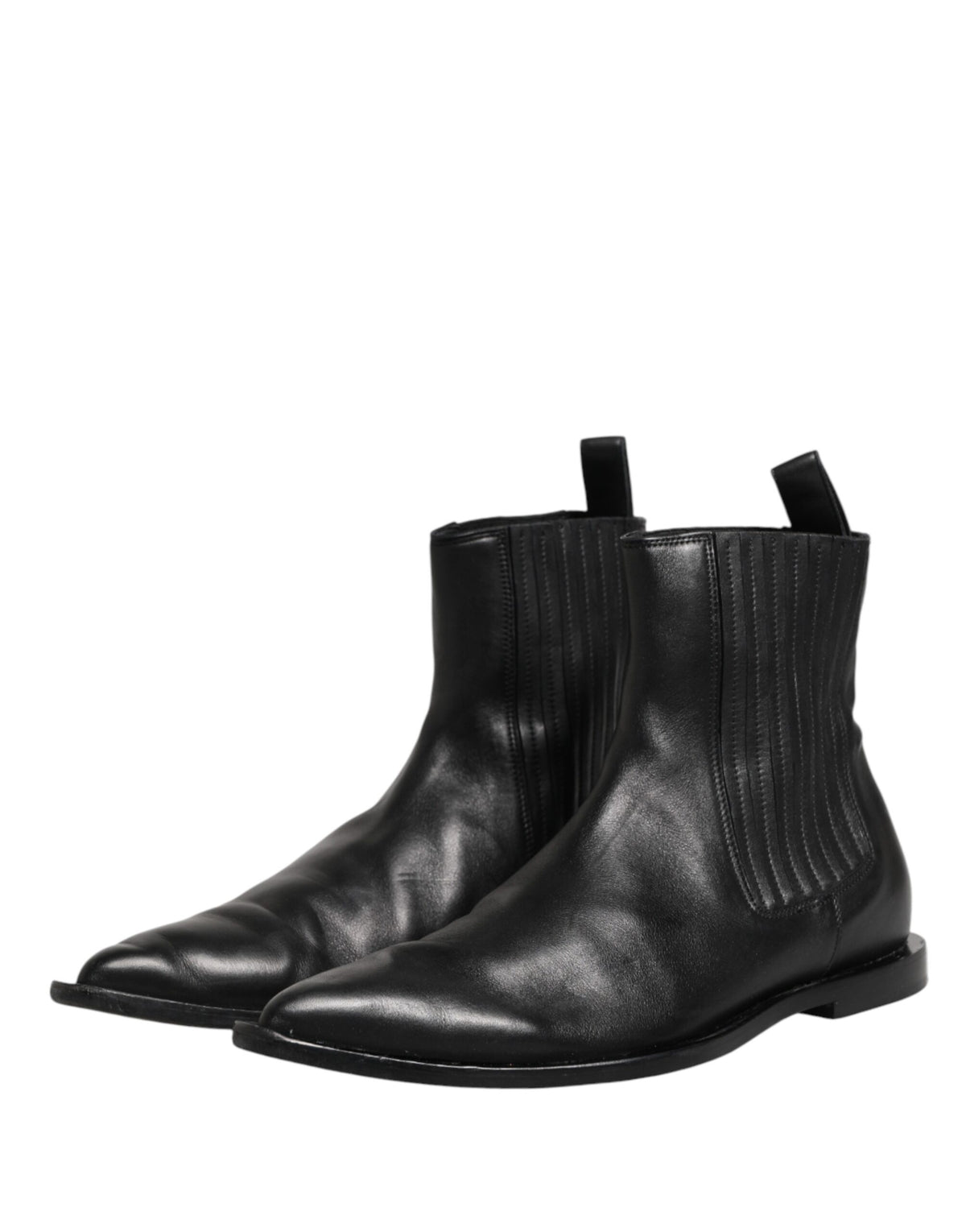 Dolce & Gabbana Black Chelsea Men Short Ankle Boots Shoes