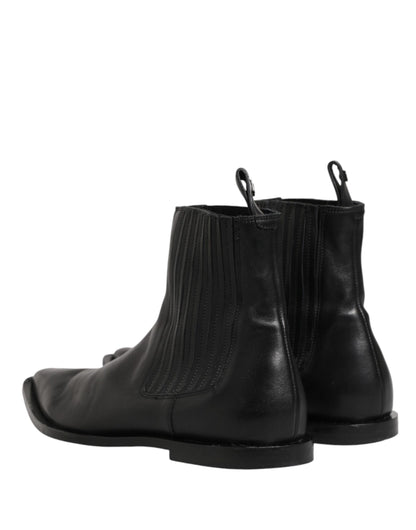 Dolce & Gabbana Black Chelsea Men Short Ankle Boots Shoes