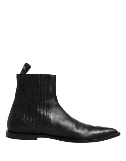 Dolce & Gabbana Black Chelsea Men Short Ankle Boots Shoes