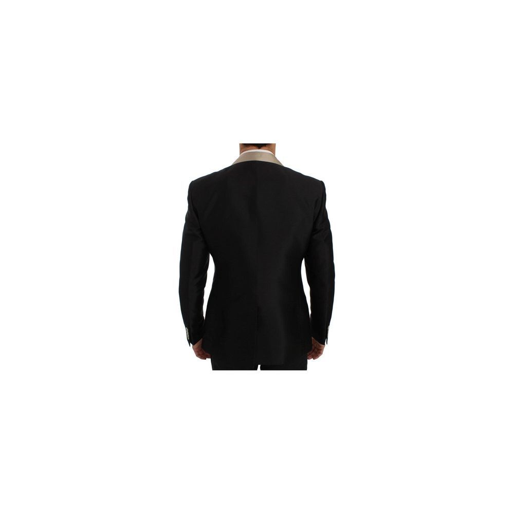 Dolce & Gabbana Black Silk Two-Piece Suit