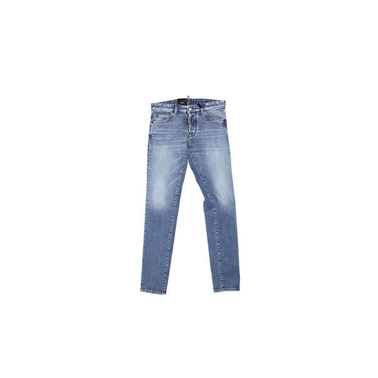 Dsquared² Blue Cotton Straight-Leg Jeans