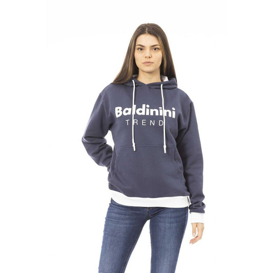 Baldinini Trend Navy Blue Cotton Sweatshirt