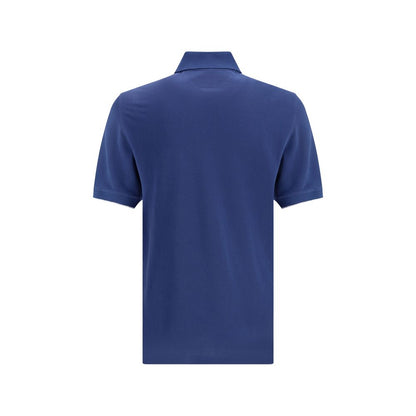 Brunello Cucinelli Blue Cotton Polo Shirt