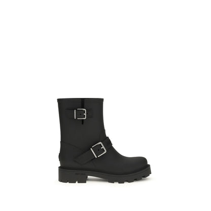 Jimmy Choo Black Polyurethane Rain Boots