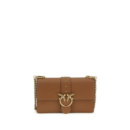 PINKO Brown Calf Leather Bos Taurus Shoulder Bag