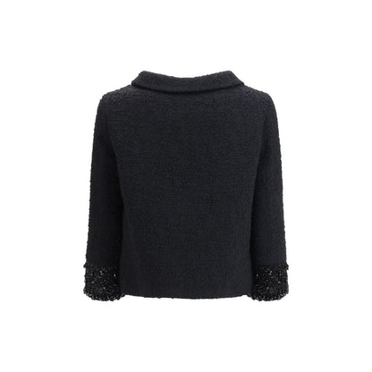 Valentino Garavani Black Wool Biker Jacket