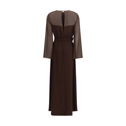 P.A.R.O.S.H. Brown Polyester Casual Dress