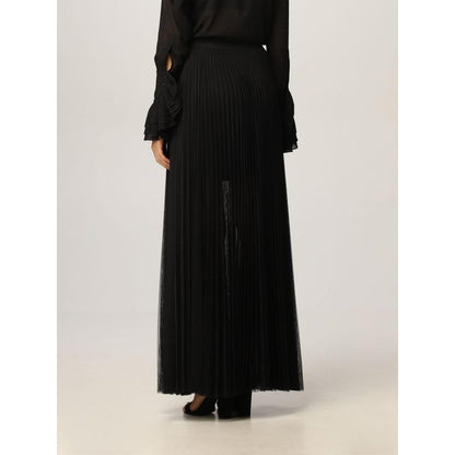 Patrizia Pepe Black Polyester Long Skirt