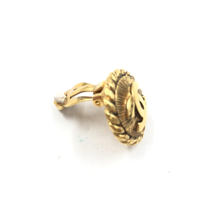 Chanel Gold Plated CC Clip On Earrings