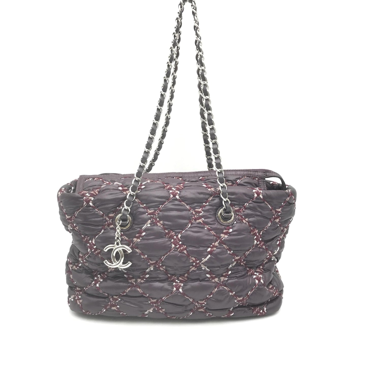 Chanel Paris-Byzance Chain Shoulder Bag Purple Nylon