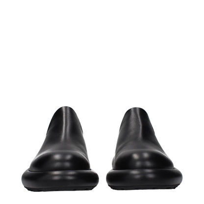 Jil Sander Black Leather Slip-On Loafers