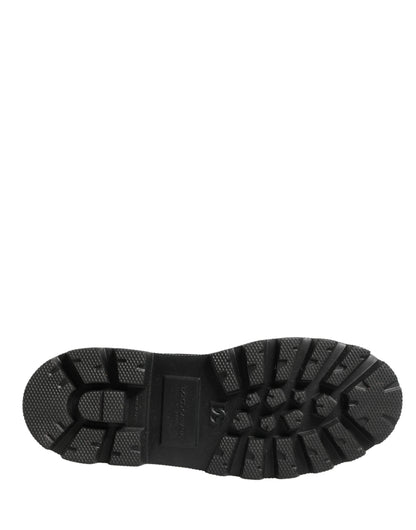 Dolce & Gabbana Black Leather Trek Sole Combat Boots Shoes