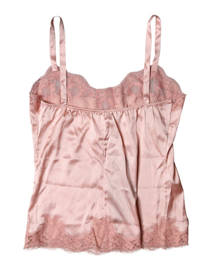 Dolce & Gabbana Light Pink Floral Lace Lingerie Top Underwear
