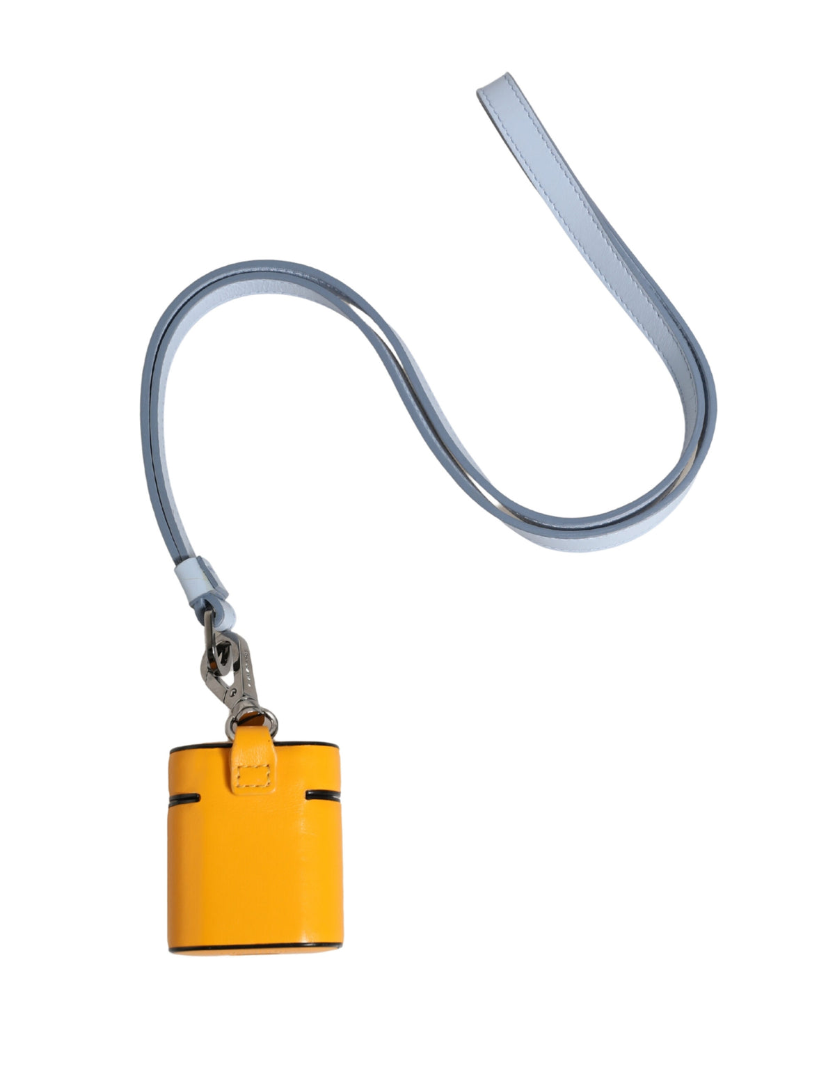 Dolce & Gabbana Case Yellow Calf Leather Logo Flip Holder Strap Airpods