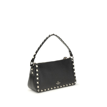 Valentino Garavani Black Calf Leather Bos Taurus Shoulder Bag