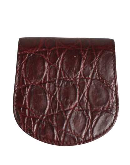 Dolce & Gabbana Burgundy Exotic Skin Condom Case Holder Pocket Wallet