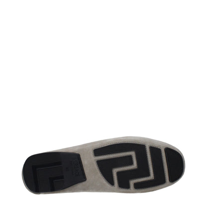 Versace Gray Leather Slip-On Loafers