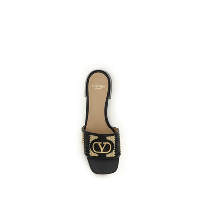 Valentino Garavani Multicolor Viscose Flat Sandals