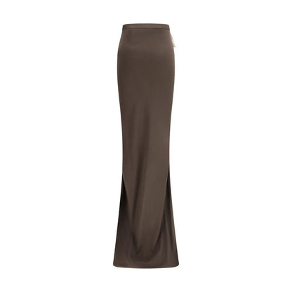 Moncler x Rick Owens Brown Cotton Long Skirt