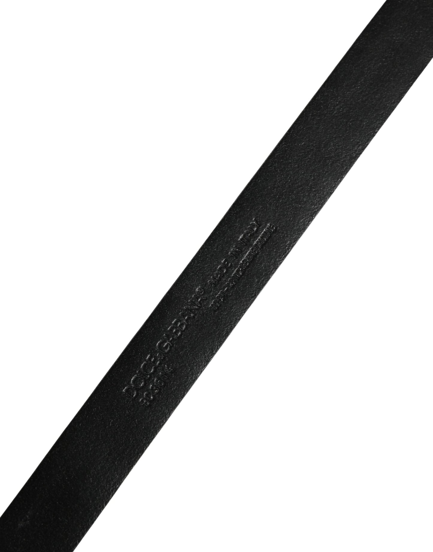 Dolce & Gabbana Men Black Exotic Leather Metal Buckle Belt