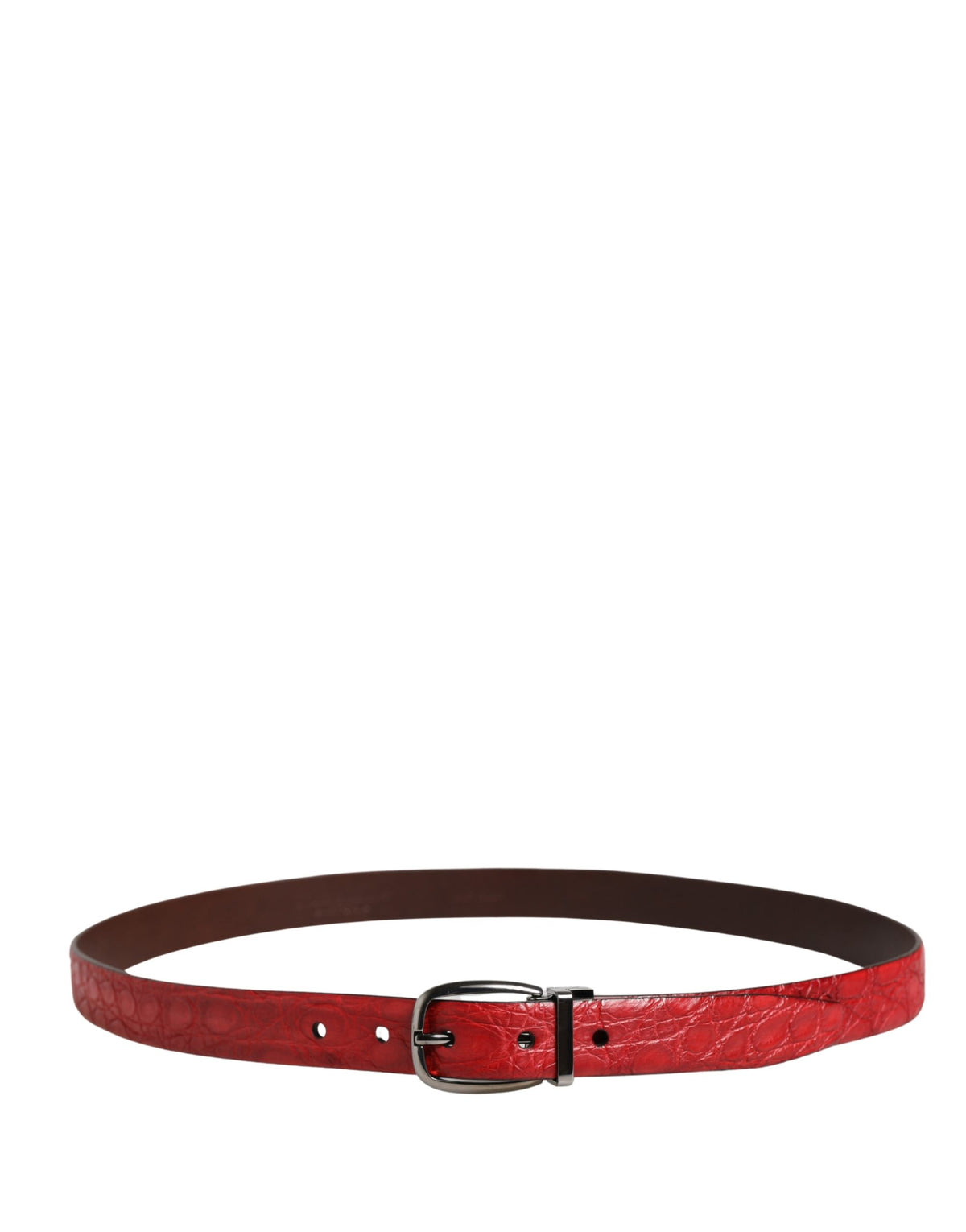 Dolce & Gabbana Herren Gürtel aus rotem Exotenleder mit Metallschnalle