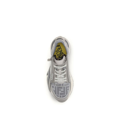 Fendi Gray Polyester Athletic Sneakers