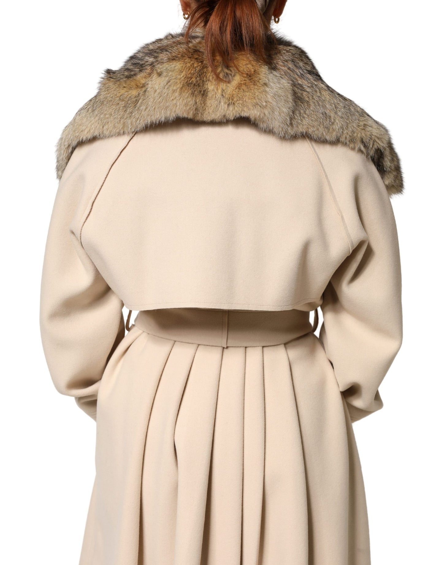 Dolce &amp; Gabbana – Brauner Pelz-Schulterkragen-Halswickelschal