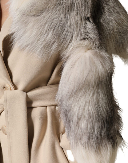 Dolce &amp; Gabbana – Halswärmer-Winterschal aus weißem Fuchspelz