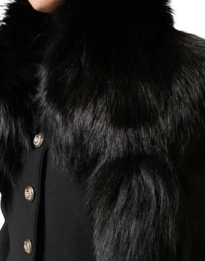 Dolce &amp; Gabbana – Halswärmer-Winterschal aus schwarzem Fuchspelz