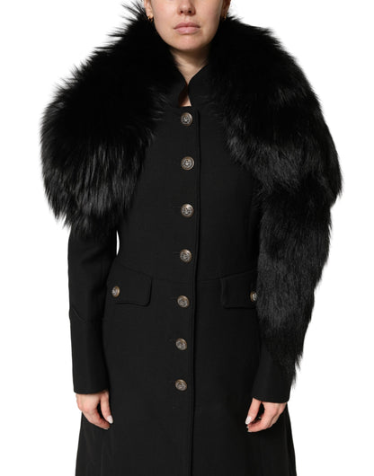 Dolce &amp; Gabbana – Halswärmer-Winterschal aus schwarzem Fuchspelz