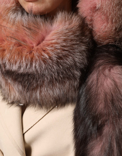 Dolce &amp; Gabbana Pink Frost Fuchspelz Halswärmer Winterschal