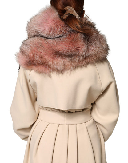 Dolce &amp; Gabbana Pink Frost Fuchspelz Halswärmer Winterschal