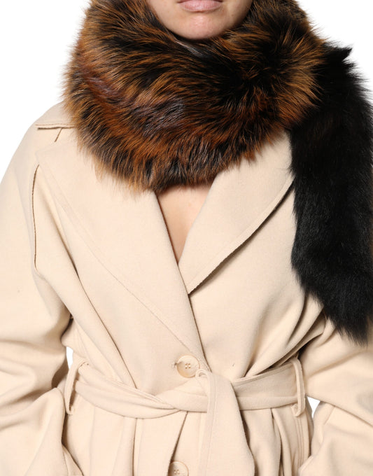 Dolce &amp; Gabbana Brauner Rotfuchspelz-Halswärmer-Winterschal