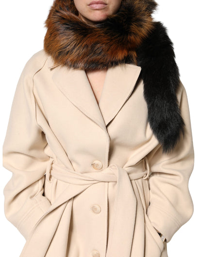 Dolce &amp; Gabbana Brauner Rotfuchspelz-Halswärmer-Winterschal