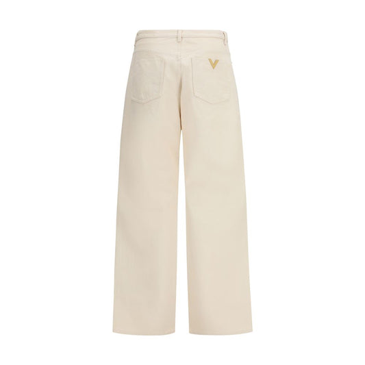 Valentino Beige Cotton Casual Pants