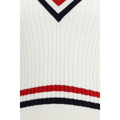Thom Browne White Cotton Sweatshirt