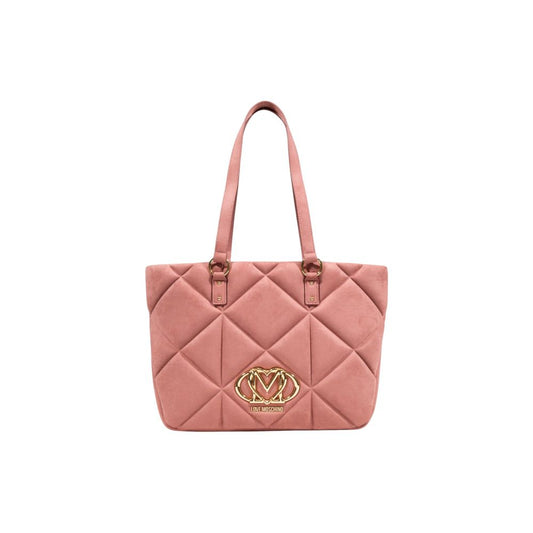 Love Moschino Pink Suede Leather Handbag