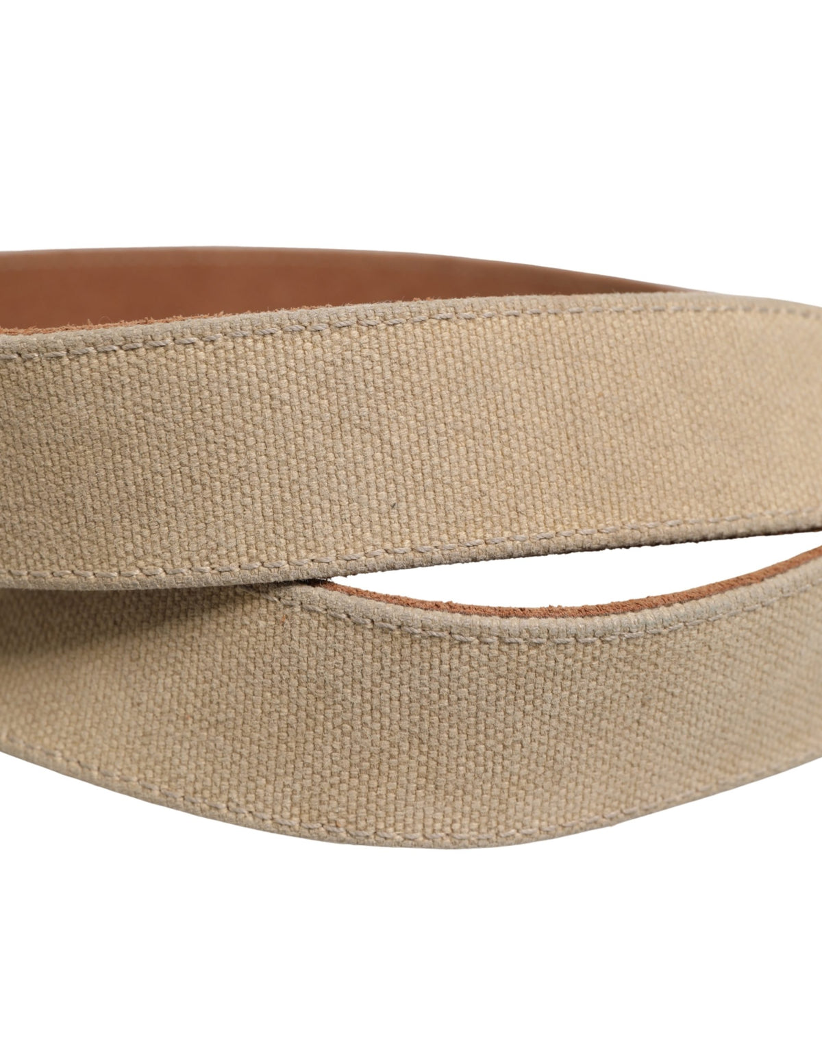 GF Ferre Herren Gürtel Beige Leinen Silber Metallschnalle