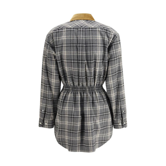 Miu Miu Gray Cotton Casual Dress