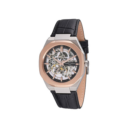 Pierre Cardin Black Leather Dress Watch