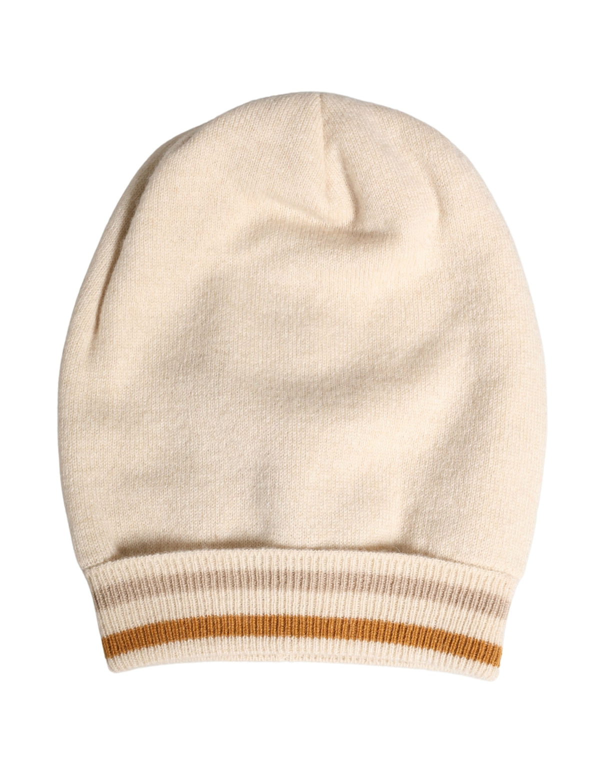 Dolce & Gabbana Beige Kaschmir gestrickte Damen Wintermütze