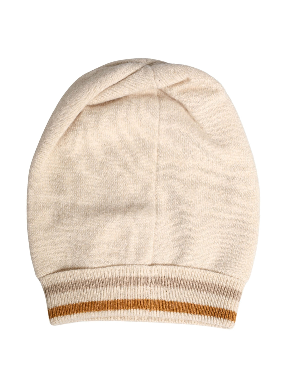 Dolce & Gabbana Beige Kaschmir gestrickte Damen Wintermütze