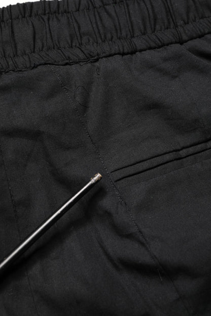 Dolce & Gabbana Black Cotton Skinny Men Jogger Trouser Pants