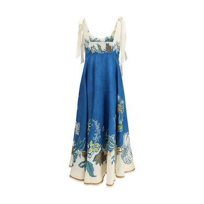 Alemais Blue Linen Casual Dress