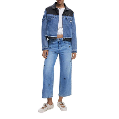 Desigual Blue Cotton Denim Jacket