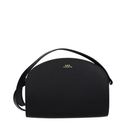 A.P.C. Black Leather Crossbody Bag