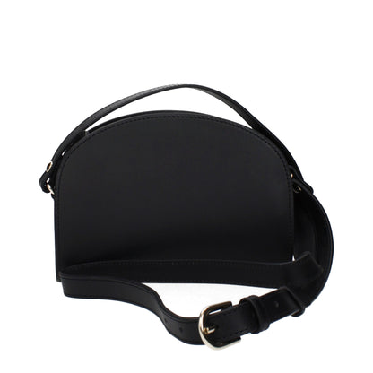 A.P.C. Black Leather Crossbody Bag