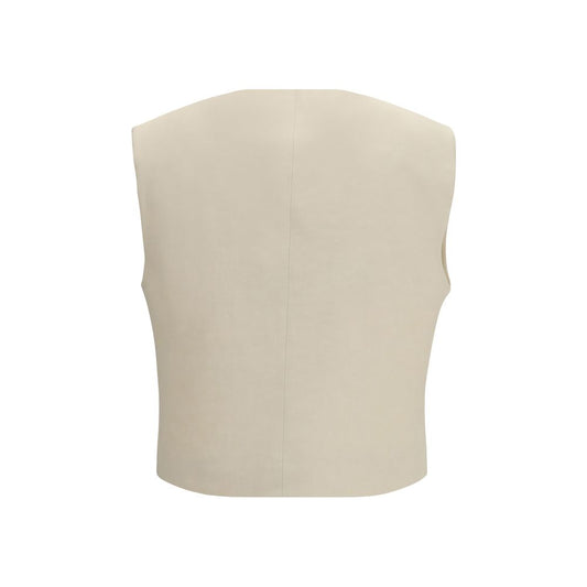 P.A.R.O.S.H. Beige Wool Sleeveless Jacket