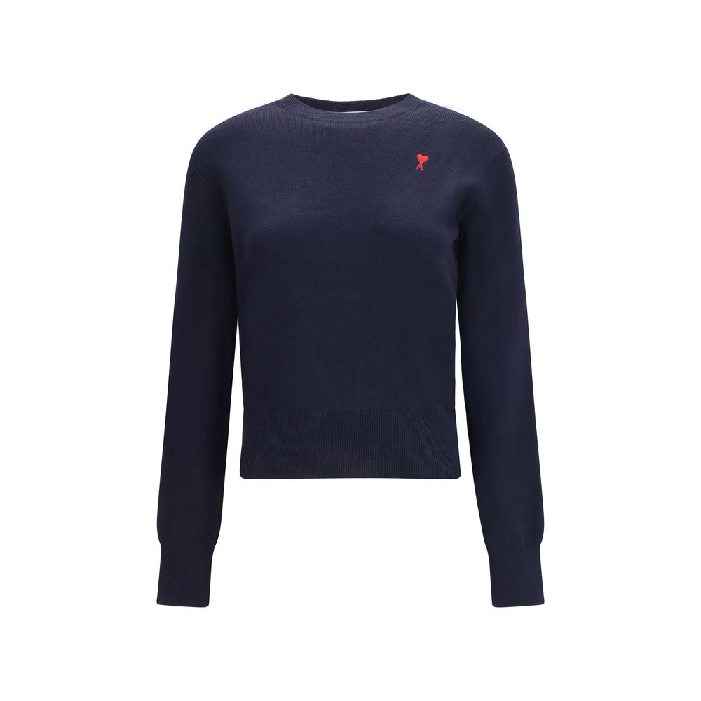 Ami Paris Blue Merino Wool Sweatshirt